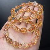 1Pc Fengbaowu Natural Citrine Pixiu Bracelet 8MM Mythical Animal Pixiu Beads Crystal Reiki Healing Stone Jewelry Gift Women