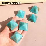 1PC High quality Energy Amazonite Pyramid Tianhe Stone Healing Natural Crystal Reiki Chakra Home Decor Meditation Ore Mineral