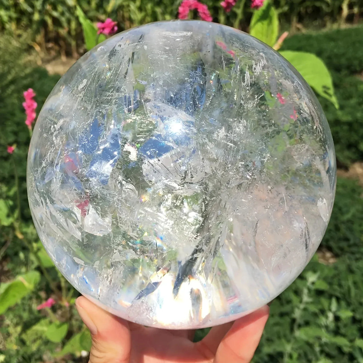1pc  Large Elegant Clear Quartz Crystal Sphere,Polished Ball,Home Decor and Gift, Unique Gift,Crystal Craft Collection