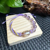 1Pc Natural Black Gold Rutilated Quartz Hand-knitted Bracelet Irregular Shape Reiki Healing Stone Jewelry Gift For Women
