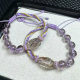 1Pc Natural Black Gold Rutilated Quartz Hand-knitted Bracelet Irregular Shape Reiki Healing Stone Jewelry Gift For Women