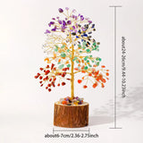 1pc Natural Crystal Fortune Chakra Tree of Life Wooden Base Christmas Home Decoration Desktop Ornament Holiday Gift