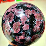 1pc Natural Garnet Astrophyllite Crystal Sphere Meditation Fengshui Healing Crystal Gift Reiki Gemstone Ball Home Decoration