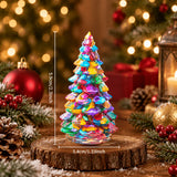 1PC Random Crystal Christmas Tree Figurine, Gemstone Chip Mini Tree Ornament, Holiday Desktop Decor Gift