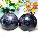 1pc Super Large Astrophyllite Garnet Crystal Ball, 4.3-5.1" Big Crystal Stone Sphere Crystals for Home Decor