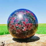 1pc Super Large Astrophyllite Garnet Crystal Ball, 4.3-5.1" Big Crystal Stone Sphere Crystals for Home Decor