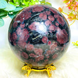 1pc Super Large Astrophyllite Garnet Crystal Ball, 4.3-5.1" Big Crystal Stone Sphere Crystals for Home Decor