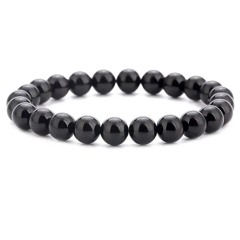 1pc Vintage Beaded Bracelet Natural Stone Lava Stone Tiger Eye Stone Beaded Bracelet