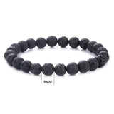 1pc Vintage Beaded Bracelet Natural Stone Lava Stone Tiger Eye Stone Beaded Bracelet