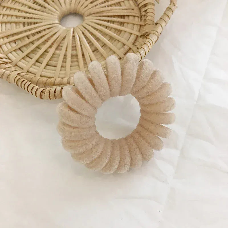 2/5 Pcs Elastic Knit Telephone Wire Hair Bands Girl Woman Hair Accessories Rubber Band Headwear Rope Spiral Shape Hair Ties New