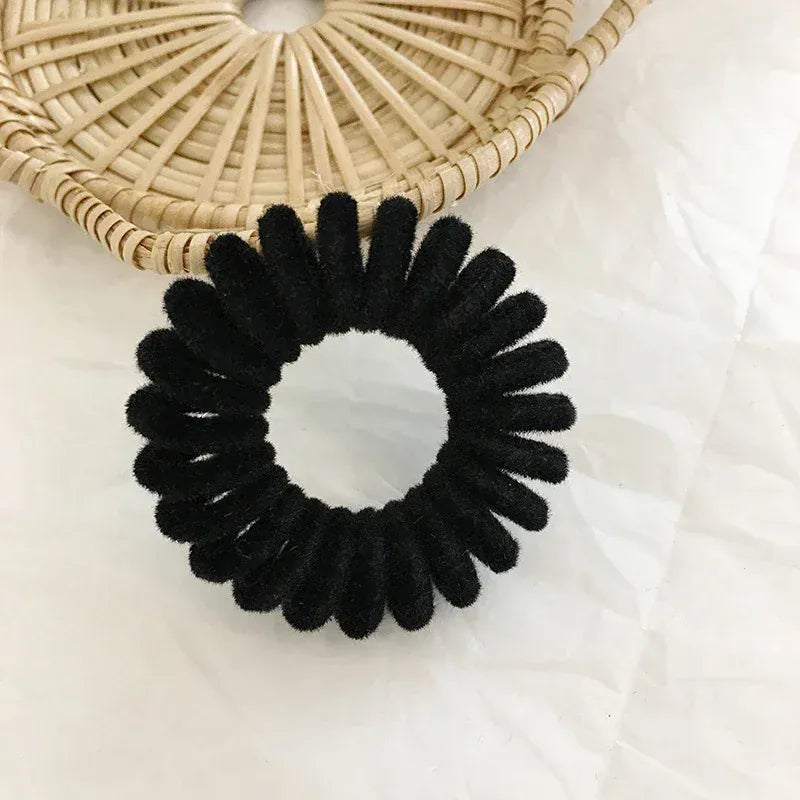 2/5 Pcs Elastic Knit Telephone Wire Hair Bands Girl Woman Hair Accessories Rubber Band Headwear Rope Spiral Shape Hair Ties New