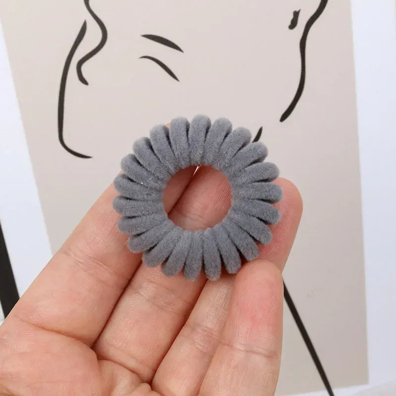 2/5 Pcs Elastic Knit Telephone Wire Hair Bands Girl Woman Hair Accessories Rubber Band Headwear Rope Spiral Shape Hair Ties New