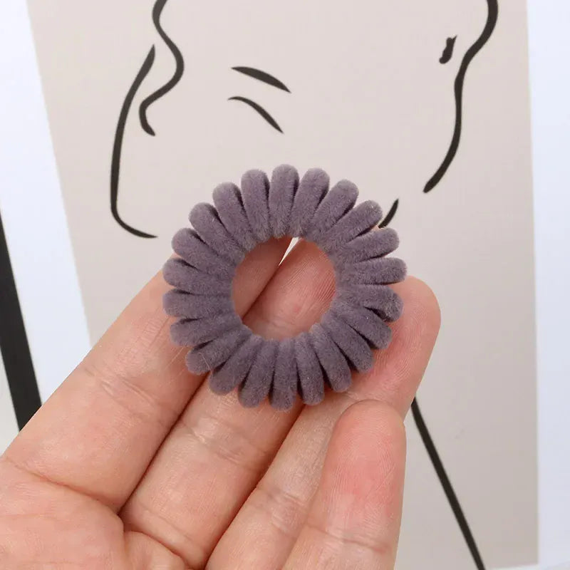 2/5 Pcs Elastic Knit Telephone Wire Hair Bands Girl Woman Hair Accessories Rubber Band Headwear Rope Spiral Shape Hair Ties New