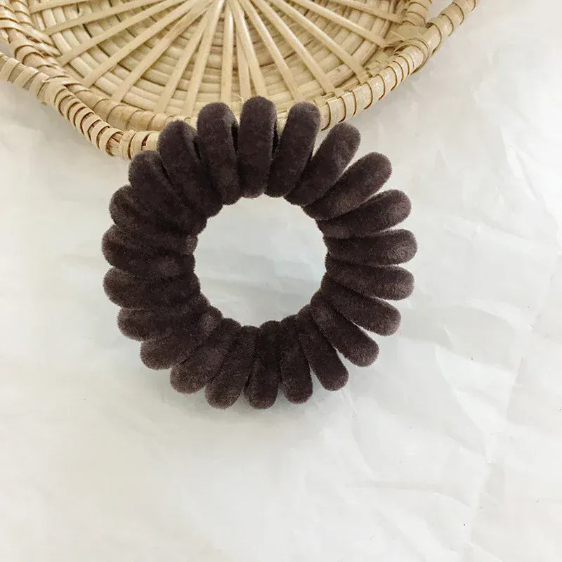 2/5 Pcs Elastic Knit Telephone Wire Hair Bands Girl Woman Hair Accessories Rubber Band Headwear Rope Spiral Shape Hair Ties New