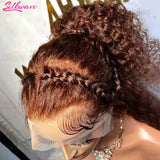 200 Density Chocolate Brown Curly Human Hair Wigs 13x6 13x4 Hd Transparent Lace Frontal Wig Brazilian Colored Human Hair Wigs
