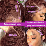200% Density Dark Brown Lace Frontal Wigs Deep Curly 13x4 Lace Front Wig With Full Lace Remy Hair Wigs Chocolate Brown Hair
