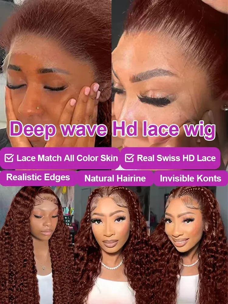 200% Density Dark Brown Lace Frontal Wigs Deep Curly 13x4 Lace Front Wig With Full Lace Remy Hair Wigs Chocolate Brown Hair