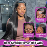 200% Density Straight HD Transparent 13x6 Wig Brazilian Lace Front 30 38 Inch 13x4 Human Hair Wigs Lace Front For Black Women