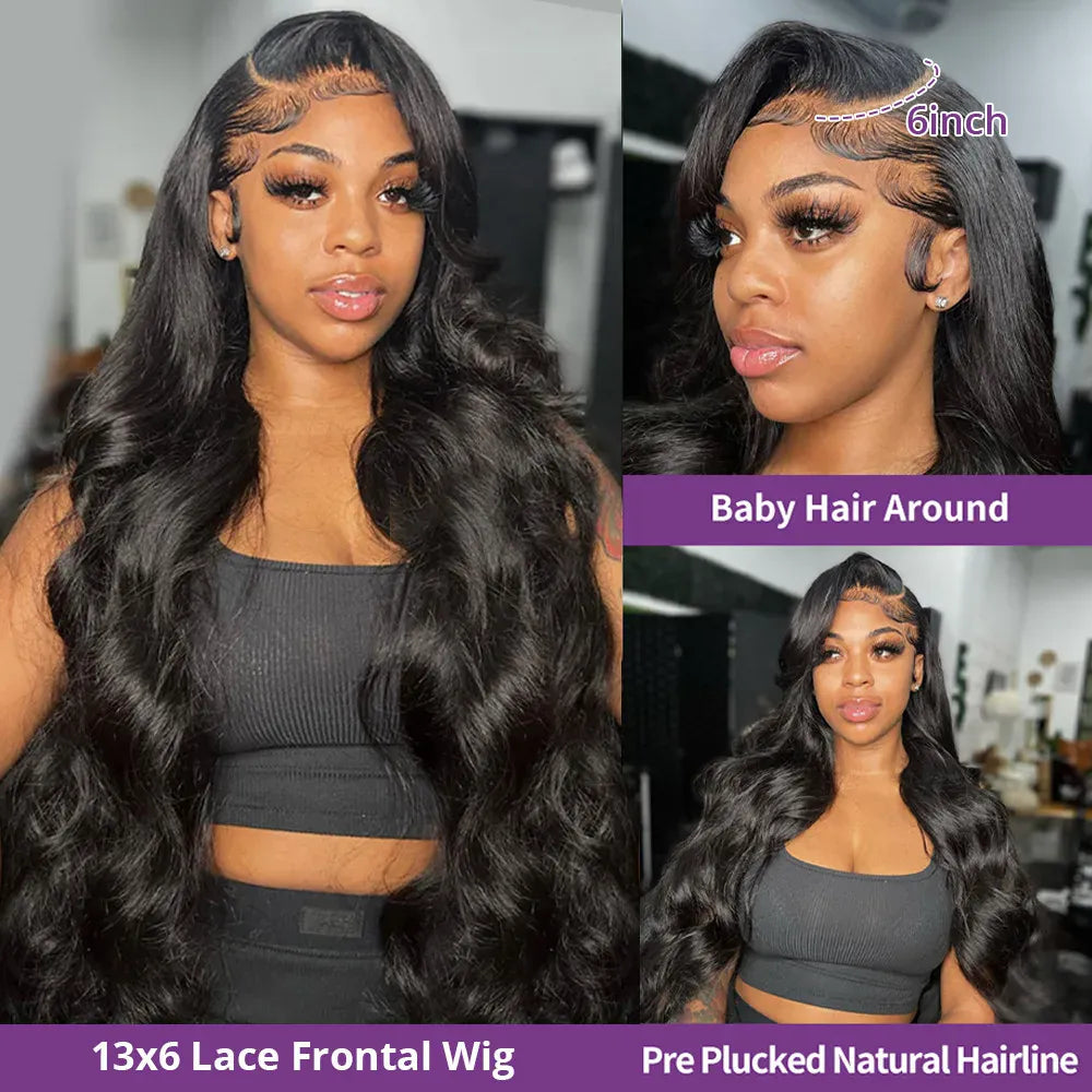 200% Real Density Body Wave 13x6 HD Transparent Lace Frontal Wigs For Women ≥98% Human Hair Wig 13x4 360 Pre Plucked Lace Front