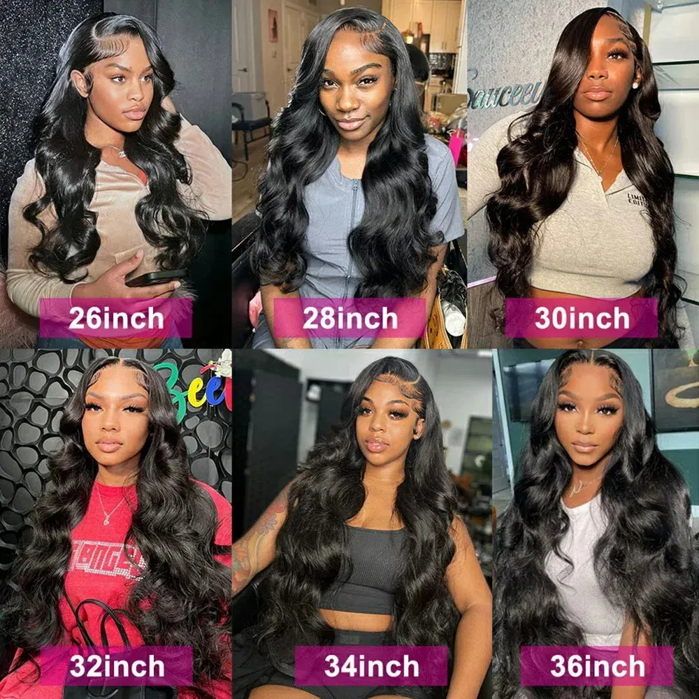 200% Real Density Body Wave 13x6 HD Transparent Lace Frontal Wigs For Women ≥98% Human Hair Wig 13x4 360 Pre Plucked Lace Front