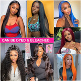 200% Real Density Bone Straight 13x6 13x4 Transparent HD Lace Frontal ≥98% Human Hair Wig 30 Inch 360 Lace Front Wigs For Women
