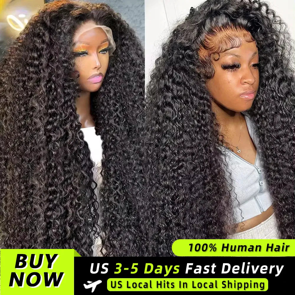 200% Real Density Deep Wave Lace Front Wig 13x6 Hd Lace Frontal Wig 13x4 Curly ≥98% Human Hair Wigs For Women 360 PrePlucked Wig