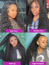 200% Real Density Deep Wave Lace Front Wig 13x6 Hd Lace Frontal Wig 13x4 Curly ≥98% Human Hair Wigs For Women 360 PrePlucked Wig