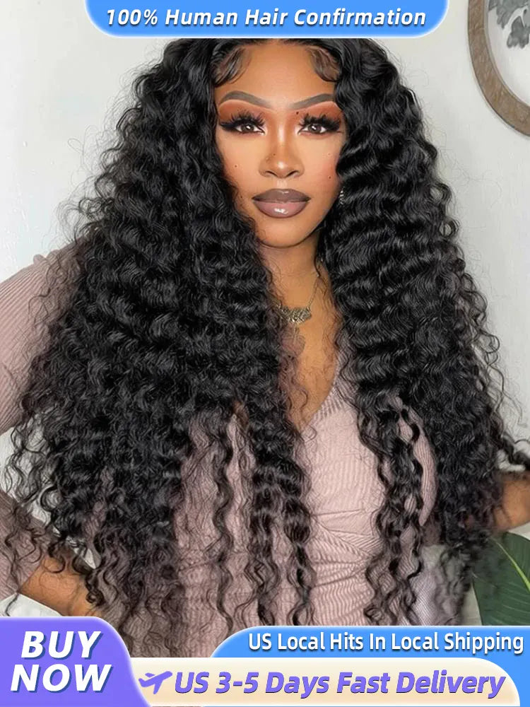200% Real Density Water Deep Wave Lace Front Wig 13x6 Hd Lace Frontal Wig 13x4 Curly Human Hair Wigs For Women 360 Pre Plucked