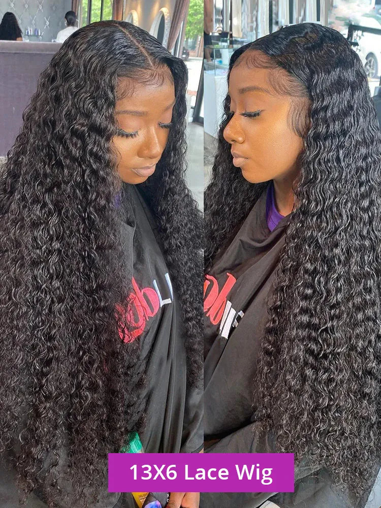 200% Real Density Water Deep Wave Lace Front Wig 13x6 Hd Lace Frontal Wig 13x4 Curly Human Hair Wigs For Women 360 Pre Plucked