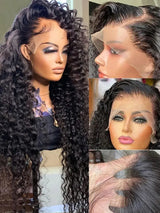 200% Real Density Water Deep Wave Lace Front Wig 13x6 Hd Lace Frontal Wig 13x4 Curly Human Hair Wigs For Women 360 Pre Plucked