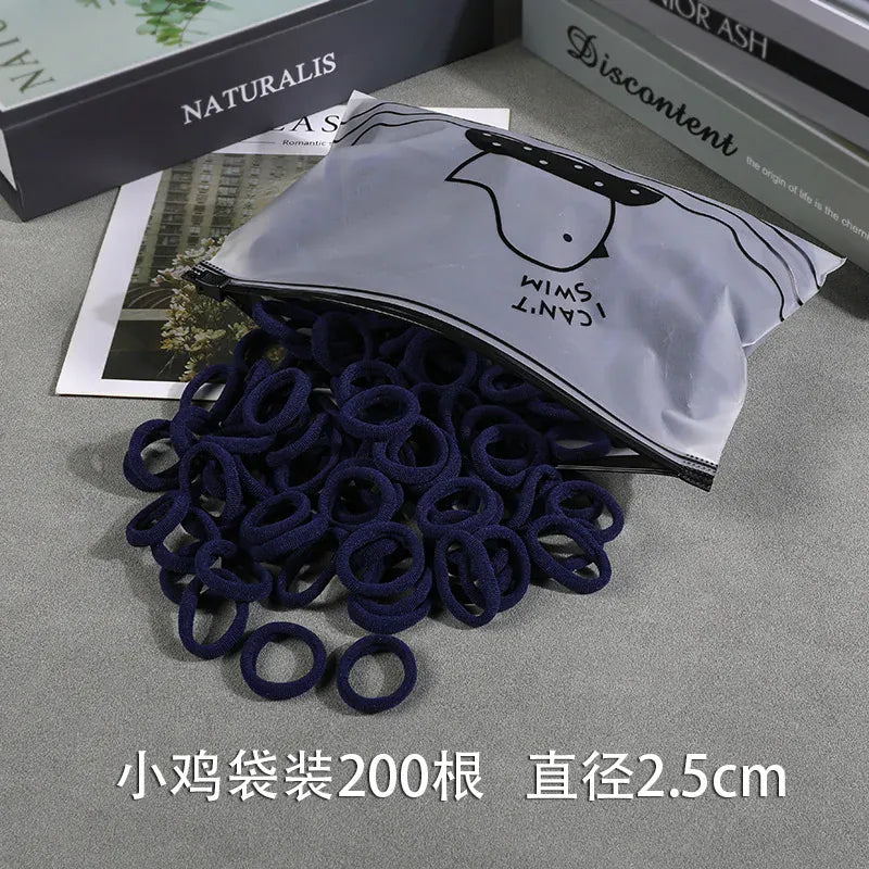 200Pcs Children's Hair Band Headgear Baby Rubber Band Women's Tie Head Girls' Headband High Elasticity Rope Hair Accessories