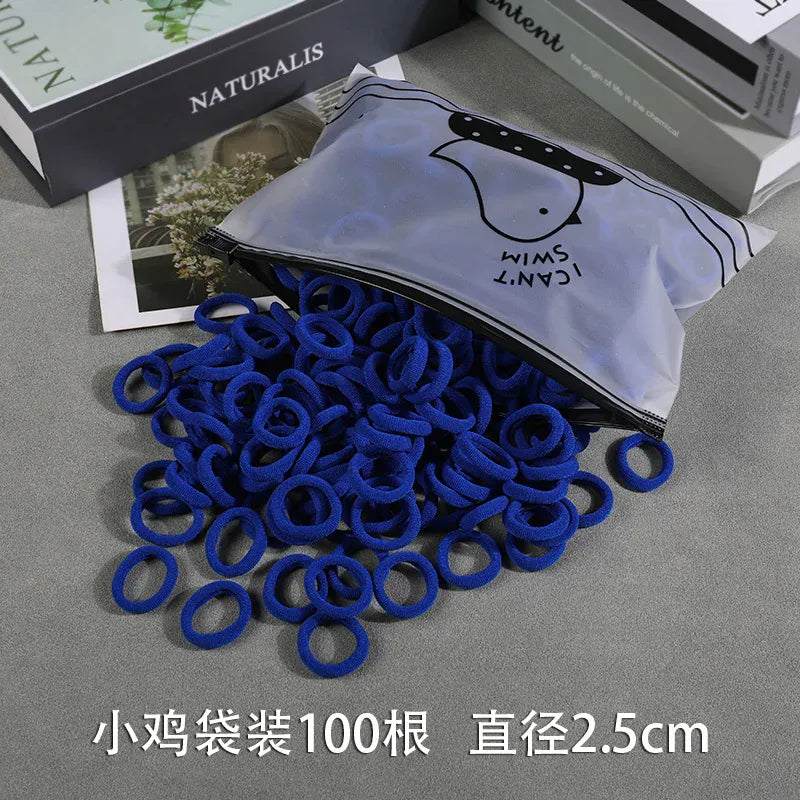 200Pcs Children's Hair Band Headgear Baby Rubber Band Women's Tie Head Girls' Headband High Elasticity Rope Hair Accessories