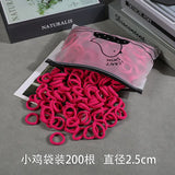 200Pcs Children's Hair Band Headgear Baby Rubber Band Women's Tie Head Girls' Headband High Elasticity Rope Hair Accessories