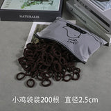 200Pcs Children's Hair Band Headgear Baby Rubber Band Women's Tie Head Girls' Headband High Elasticity Rope Hair Accessories