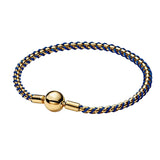 2026 New 925 Silver Colored Rope Weaving Logo Gold Pearl Adjustable Bracelet Display Tool DIY Exquisite Charm Jewelry Gift