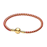 2026 New 925 Silver Colored Rope Weaving Logo Gold Pearl Adjustable Bracelet Display Tool DIY Exquisite Charm Jewelry Gift