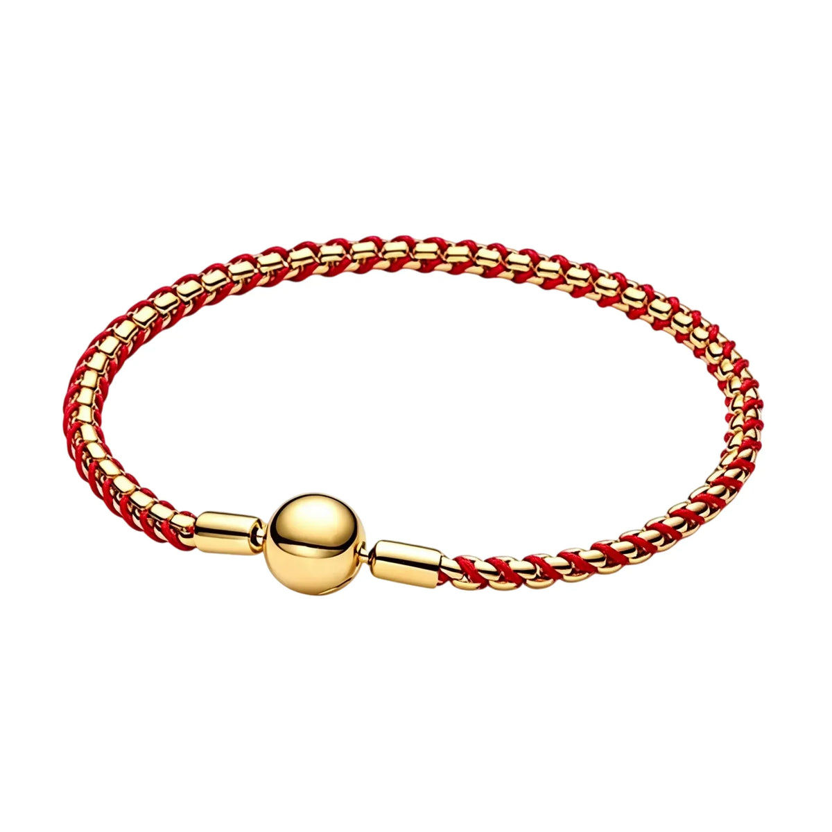 2026 New 925 Silver Colored Rope Weaving Logo Gold Pearl Adjustable Bracelet Display Tool DIY Exquisite Charm Jewelry Gift