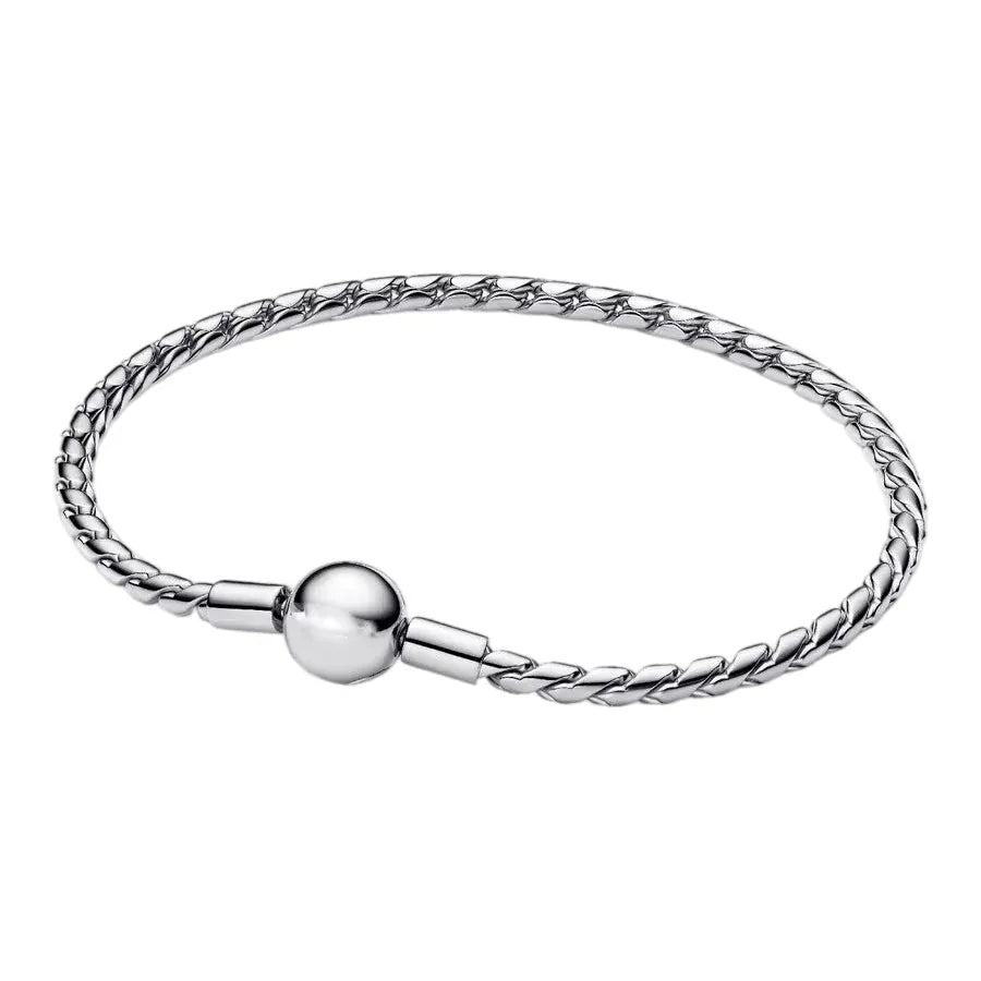 2026 New 925 Silver Colored Rope Weaving Logo Gold Pearl Adjustable Bracelet Display Tool DIY Exquisite Charm Jewelry Gift