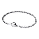 2026 New 925 Silver Colored Rope Weaving Logo Gold Pearl Adjustable Bracelet Display Tool DIY Exquisite Charm Jewelry Gift