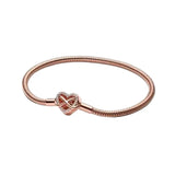 2026 New 925 Silver Colored Rope Weaving Logo Gold Pearl Adjustable Bracelet Display Tool DIY Exquisite Charm Jewelry Gift