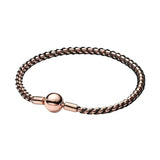 2026 New 925 Silver Colored Rope Weaving Logo Gold Pearl Adjustable Bracelet Display Tool DIY Exquisite Charm Jewelry Gift