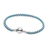 2026 New 925 Silver Colored Rope Weaving Logo Gold Pearl Adjustable Bracelet Display Tool DIY Exquisite Charm Jewelry Gift