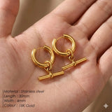 2026 New Retro Stainless Steel Double Layer Earrings Exaggerated Punk Rock Style Personalized Jewelry for Women