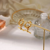 2026 New Retro Stainless Steel Double Layer Earrings Exaggerated Punk Rock Style Personalized Jewelry for Women