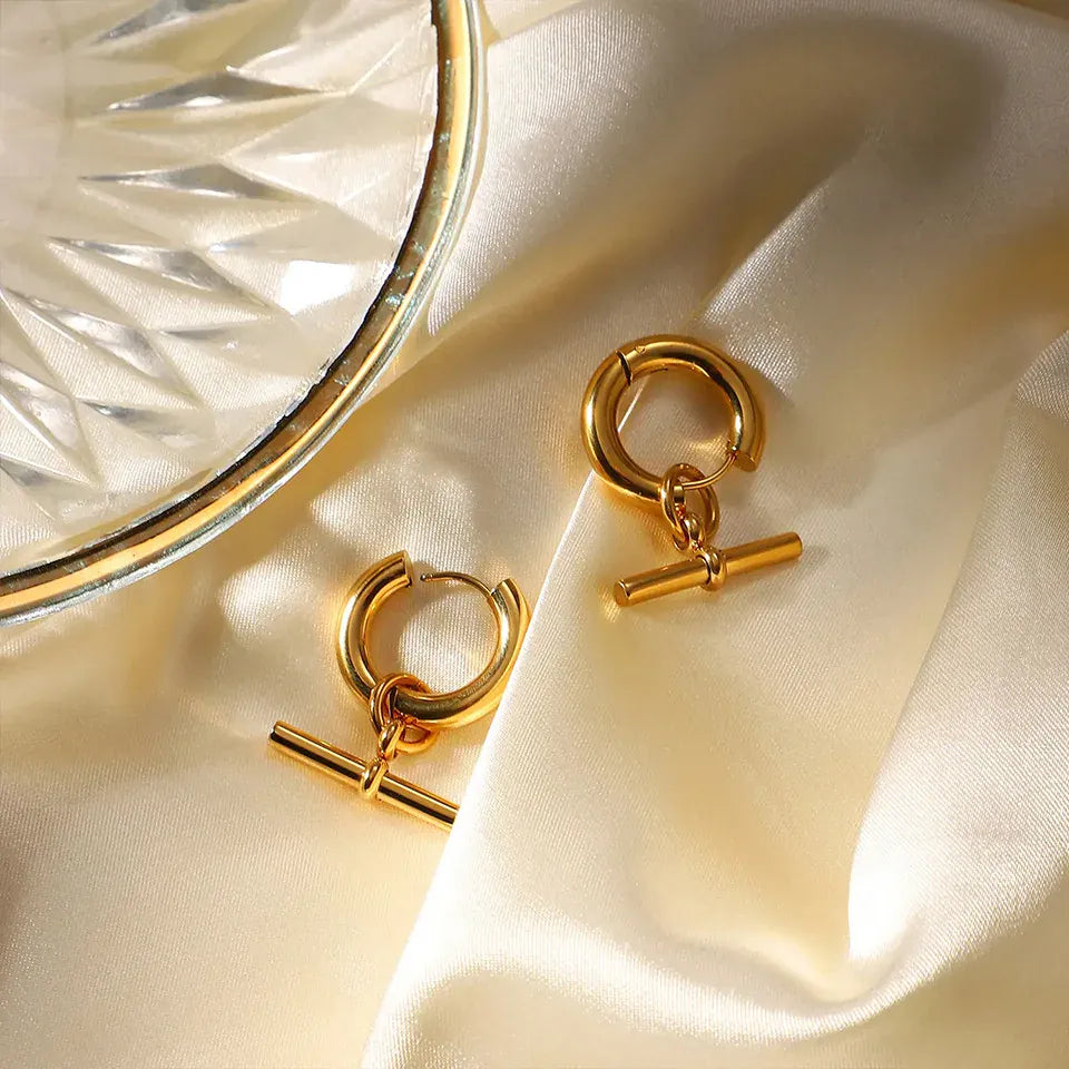 2026 New Retro Stainless Steel Double Layer Earrings Exaggerated Punk Rock Style Personalized Jewelry for Women