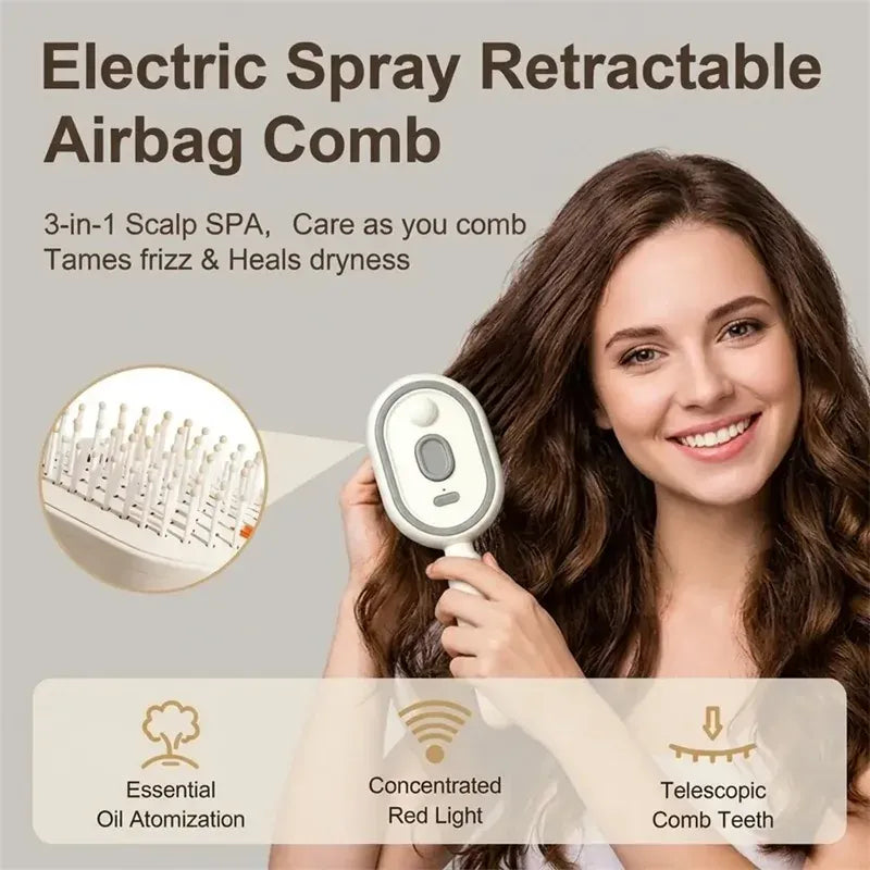 2026Women Wet & Dry Electrics Hairbrush Anti-Frizz with Water Spray Rechargeable  Fast Charging for Both Long & Short Hairs