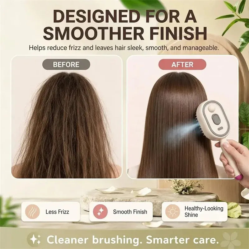 2026Women Wet & Dry Electrics Hairbrush Anti-Frizz with Water Spray Rechargeable  Fast Charging for Both Long & Short Hairs