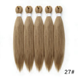 20Inch Synthetic 5PCS  Pre Stretched Braiding Ombre Hair Extension for Black Women Yaki Straight EZ Braid Hair Piece