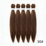 20Inch Synthetic 5PCS  Pre Stretched Braiding Ombre Hair Extension for Black Women Yaki Straight EZ Braid Hair Piece