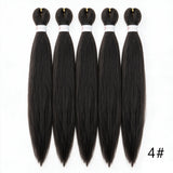 20Inch Synthetic 5PCS  Pre Stretched Braiding Ombre Hair Extension for Black Women Yaki Straight EZ Braid Hair Piece